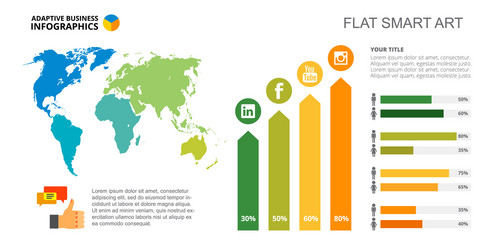 bar chart with four elements template vector