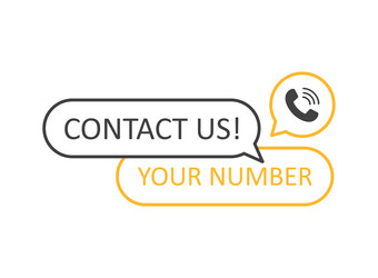 call us button icon in flat style phone number vector image