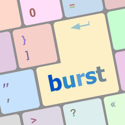 Computer keyboard with burst key business concept vector