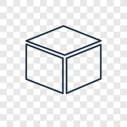 Cube concept linear icon isolated on transparent vector