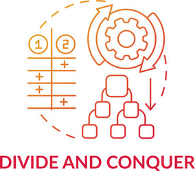 Divide and conquer red gradient concept icon vector