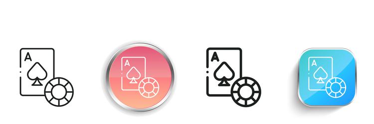 gambling icon thin linear regular and button vector image