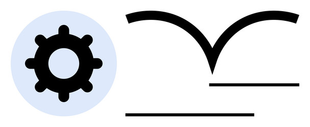 gear mechanism and abstract open book shape vector image