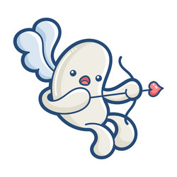 Kawaii shocked cupid monster cartoon vector