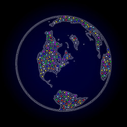 mesh polygonal map of global world with colorful vector image