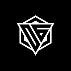 og logo monogram with triangle and hexagon shape vector image
