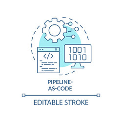 Pipeline-as-code turquoise concept icon vector