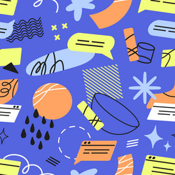 repeatable pattern of different speech bubbles vector image