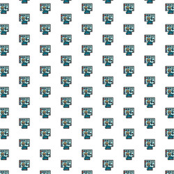 robot arm presses on the button pattern vector image