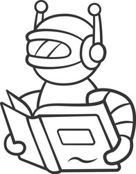 text reading bot linear icon screen reader vector image