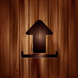 upload icon send file wooden texture vector image