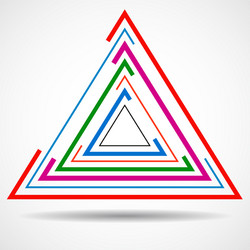 Abstract technology triangle with lines geometric vector