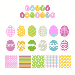 egg and pattern seteaster collection vector image
