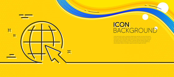 globe with mouse cursor line icon world sign vector image