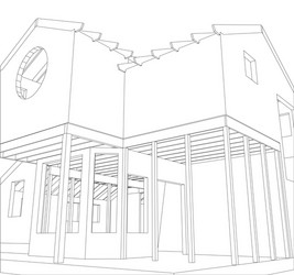house structure architecture abstract drawing vector image