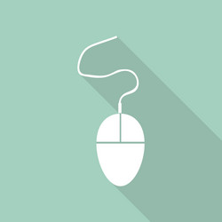 icon computer mouse with a long shadow vector