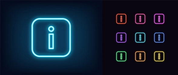 Neon server icon glowing database sign Royalty Free Vector