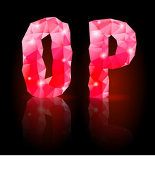 ruby polygonal font vector image
