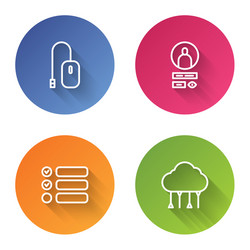 set line computer mouse create account screen vector image