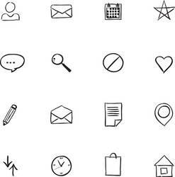 set of email icon web design element vector image
