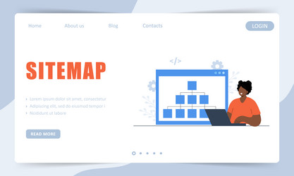 sitemap creation landing page template website vector image