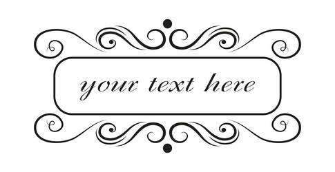 template with text isolated empty field ornaments vector image