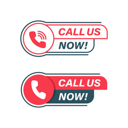 call us button icon in flat style phone number vector image