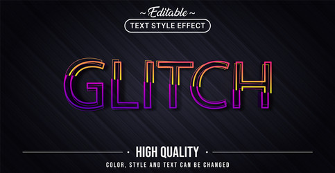 editable text style effect - lines glitch vector