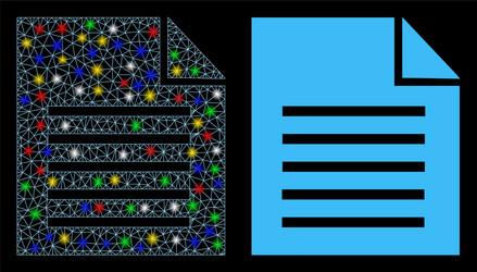 flare mesh network document icon with spots vector