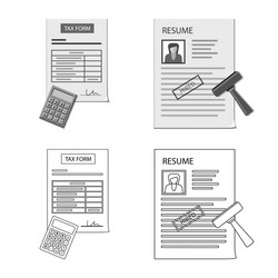 isolated object of form and document icon set vector image