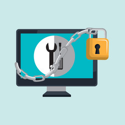 man computer padlock vector image