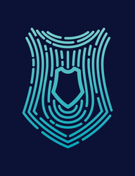 secure shield fingerprint scan vector image