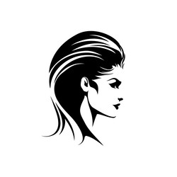 silhouette closeup portrait of a woman vector