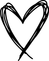 single black heart shape created with multiple vector image