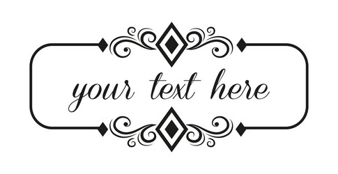 template with text isolated empty field ornaments vector image