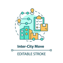 2d simple thin linear colorful inter city move vector image