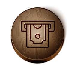 brown line atm - automated teller machine vector image