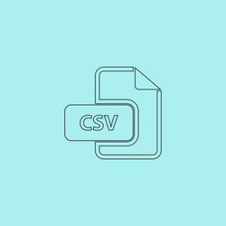 Csv extension text file type icon vector