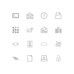 cyber security simple linear icons set outlined vector image