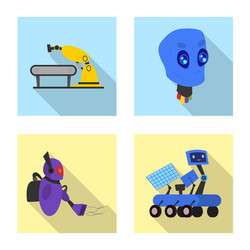 design of robot and factory symbol vector image
