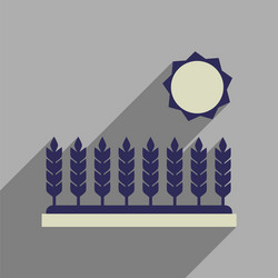 flat web icon with long shadow wheat field vector image