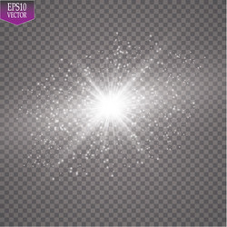 glow light effect starburst with sparkles vector image