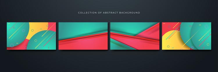 Gradient style red green colorful abstract design vector