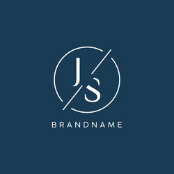initial letter js logo monogram with circle line vector image