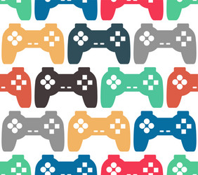 joystick seamless pattern retro gamepad texture vector