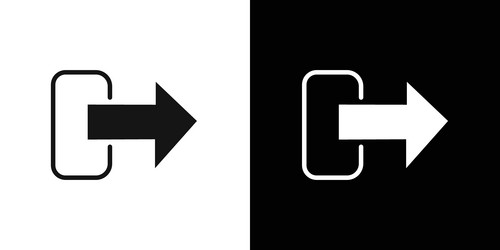 logout icon flat set outline vector image