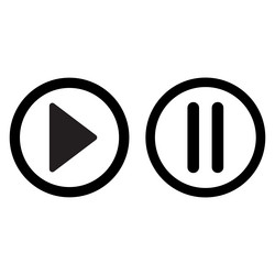 play and pause button icon media player control vector image