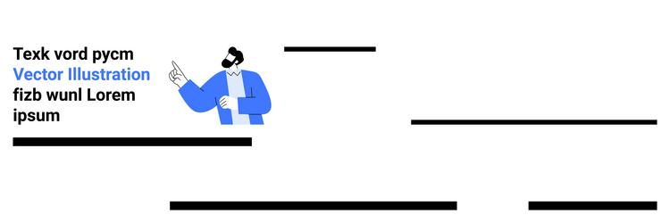 professional guide presentation with man pointing vector image