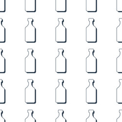rum bottles seamless pattern line art style vector image