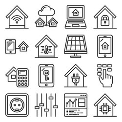 Smart Home Icon Set - Automation & Control vector image